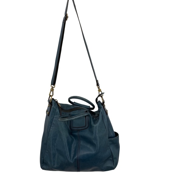 Hobo Handbag Women Large Blue Leather Crossbody Shoulder Bag Satchel Tote